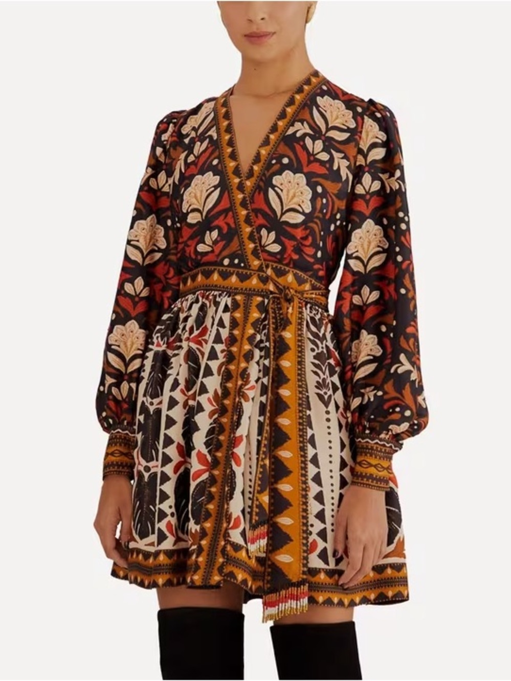 FARM Rio Tapestry Garden V-Neck Mini Dress - NWT